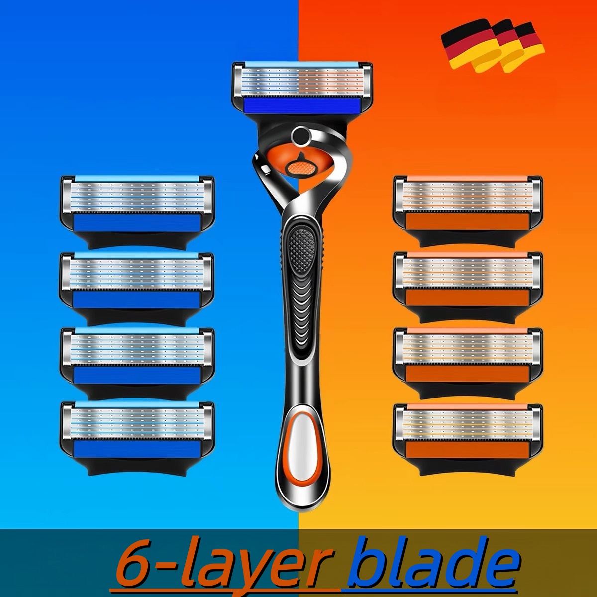 Men's 6-Layer Stainless Steel  - Safety Razor Handle recension och pris