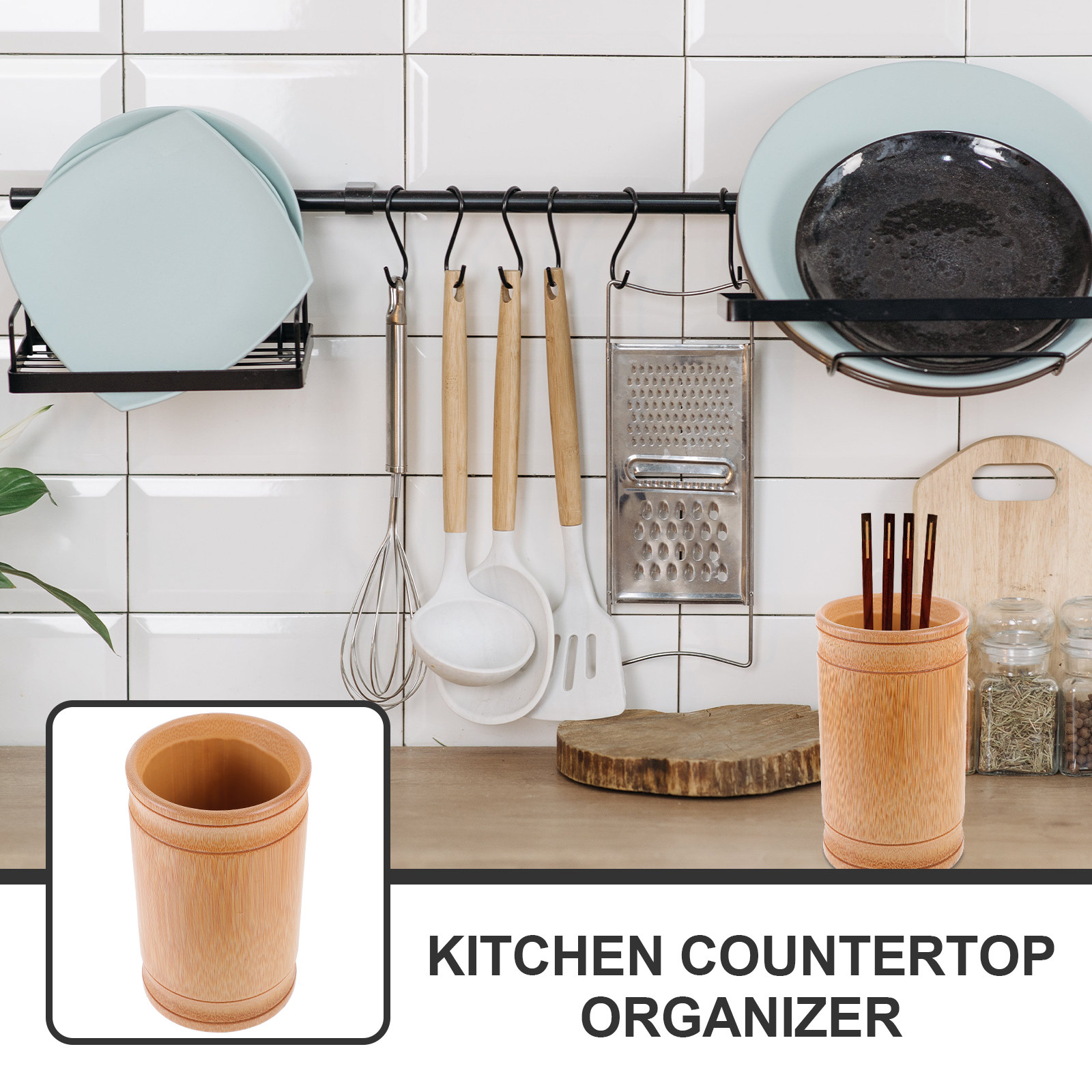 Bamboo Flatware Organizer for  - Bamboo Cutlery recension och pris