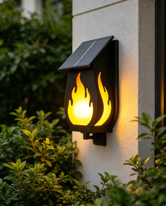 Outdoor solar wall light flame - Solar Garden Light recension och pris