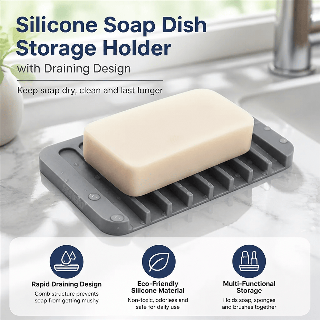 Silicone Soap Dish Draining Ho - Eco Sponge recension och pris