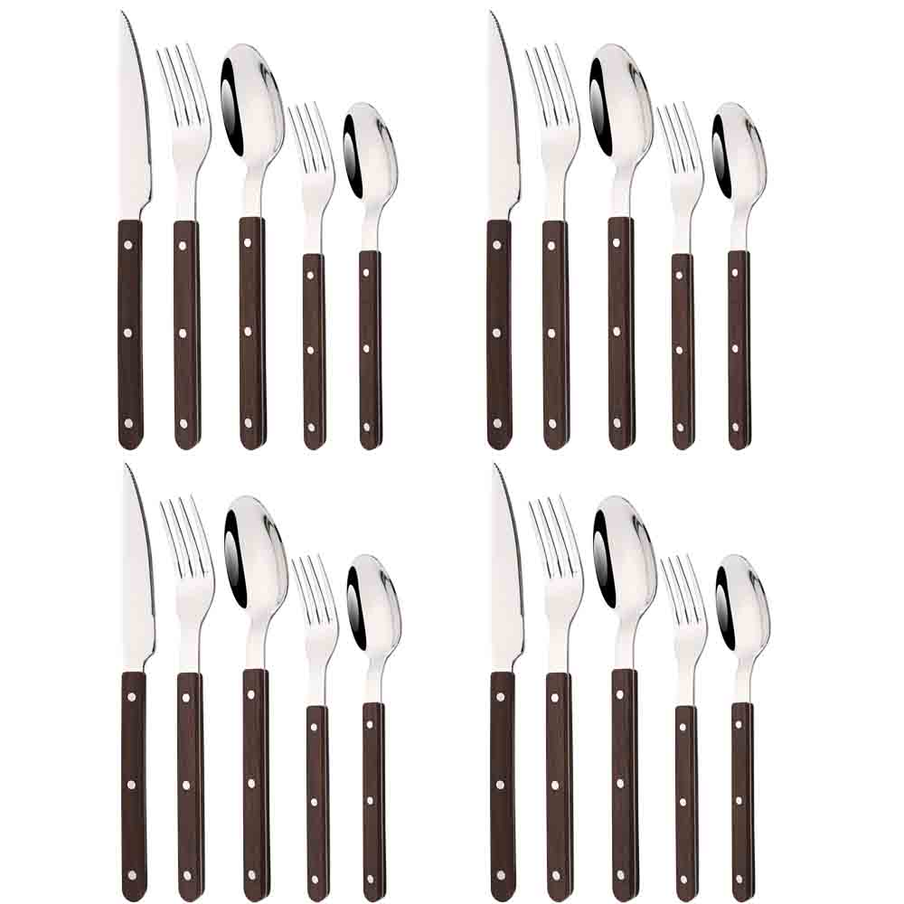 5/20Pcs Imitative Wood Silver  - Bamboo Cutlery recension och pris