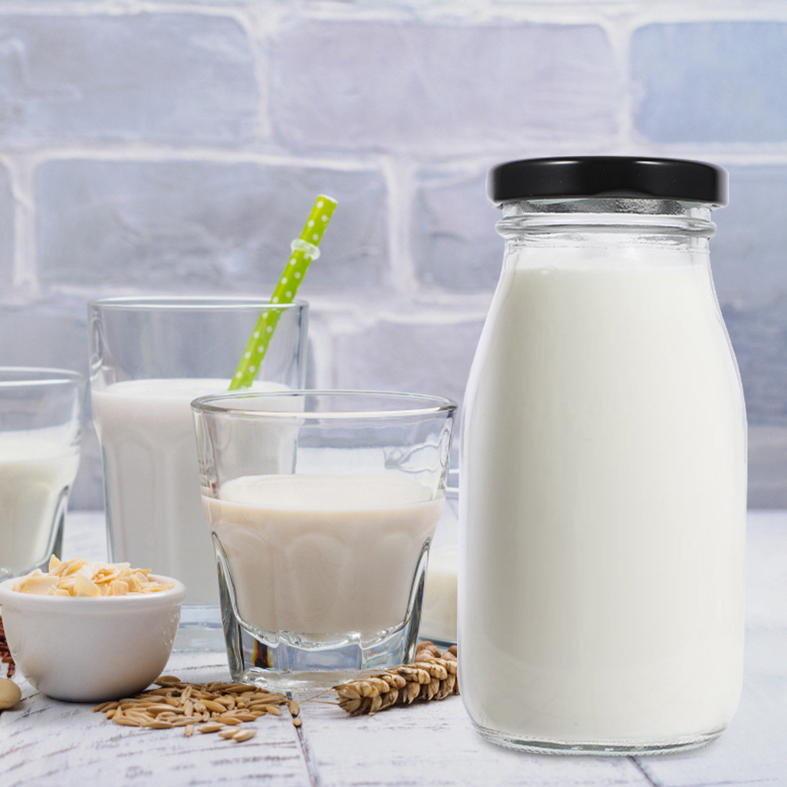 4Pcs Milk Bottle Glass Milk Ja - Reusable Bottle recension och pris
